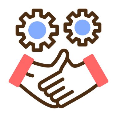 Takım çalışması. Web simgesi basit illüstrasyon