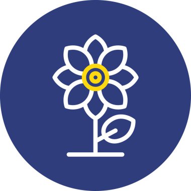 güzel çiçek vektör çizgisi simgesi