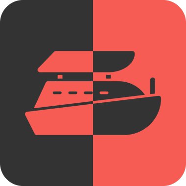  düz Yat vektör simgesi