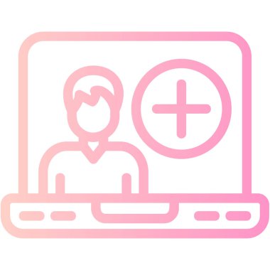 Online sağlık. Web simgesi basit illüstrasyon