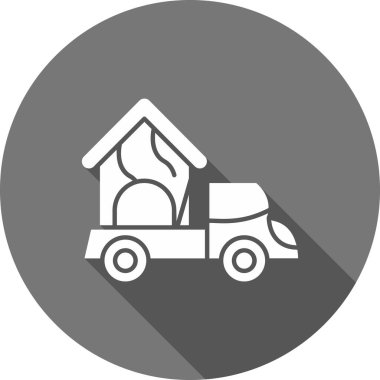 Bir evin izole edilmiş tek bir simgesinin vektör çizimi