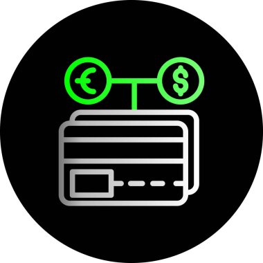 Avro ve dolar nakit ikon vektör illüstrasyonu