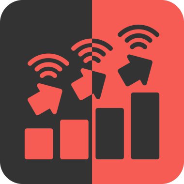 Wi-Fi vektör simgesi. biçim iki renkli düz sembol, yoğun ve siyah renkler, yuvarlak açılar, beyaz arkaplan.