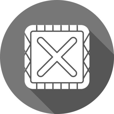 Çapraz kartı olan izole edilmiş bir çizgi resim simgesi