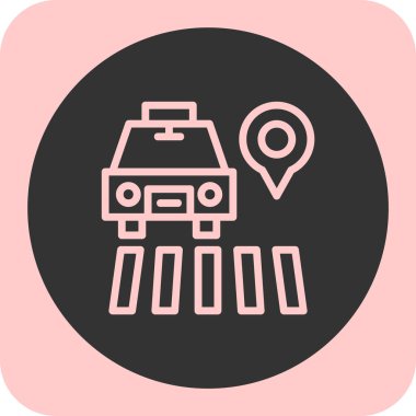 Benzersiz taksi konumu vektör simgesi