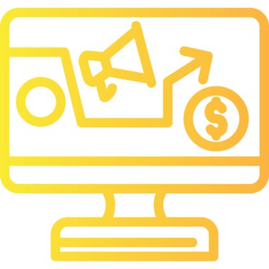 çevrimiçi pazarlama simgesi vektör illüstrasyonu