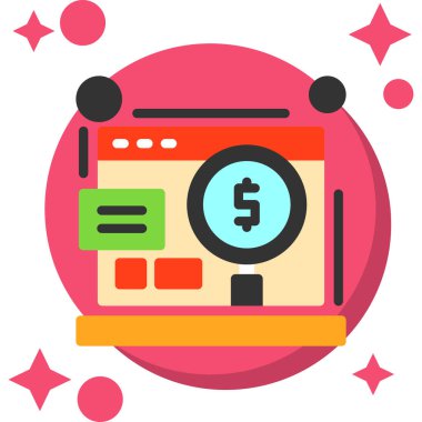 Para için. Web simgesi basit illüstrasyon