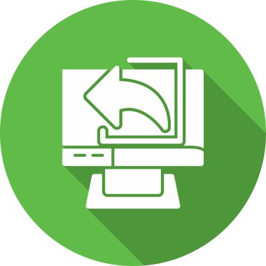  düz bilgisayar vektör simgesi