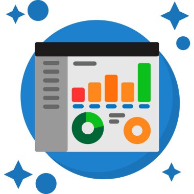 Veri analizi düz simgesi