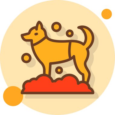 Bir köpek simgesinin vektör illüstrasyonu