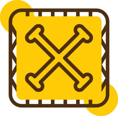 Çapraz Kemik Web simgesi vektör çizimi