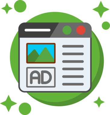 Düz stil reklam simgesi