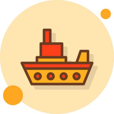 Gemi. Web simgesi basit illüstrasyon