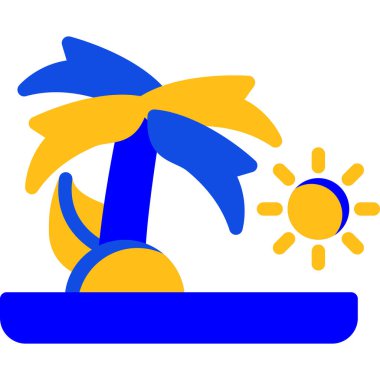 Plaj simgesi, vektör illüstrasyonu