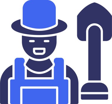 Çiftçi simgesi, vektör illüstrasyonu