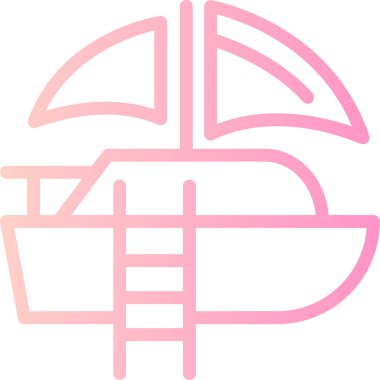 Gemi simgesi vektör illüstrasyonu