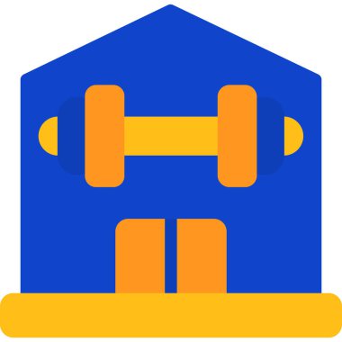 Spor salonu. Web simgesi vektör illüstrasyonu