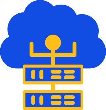 Düz biçimli bulut hesaplama ağı simgesi