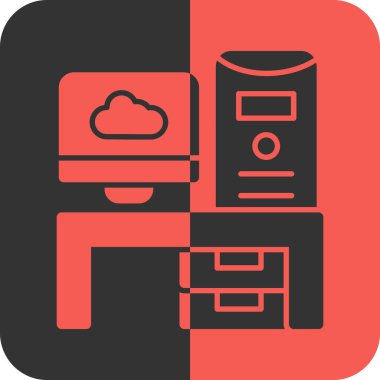 Moda biçimi izole edilmiş arkaplanda sunucu simgesi