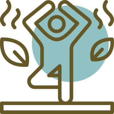 Yoga pozu veren bir kadının vektör çizimi