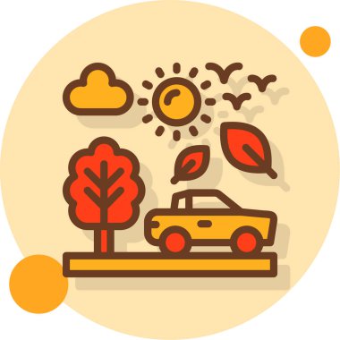 Autumn Park ikon vektör illüstrasyonu