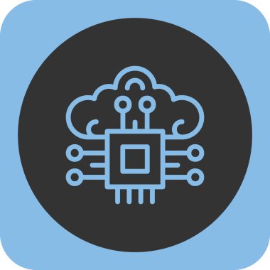 Bulut hesaplaması izole edilmiş ikon vektör illüstrasyonu