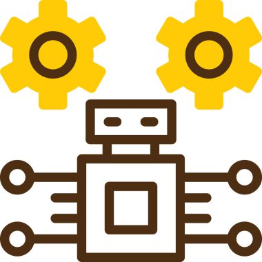 Yapay zeka robot simgesi - taslak biçimi