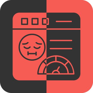 Üzücü bir gülen yüz ikonu olan buzdolabı, vektör illüstrasyonu