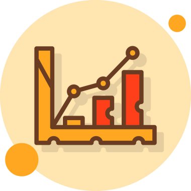 İş grafiği düz simge vektör çizim