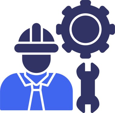 Mühendis vites mühendisliği simgesi ana hat biçiminde