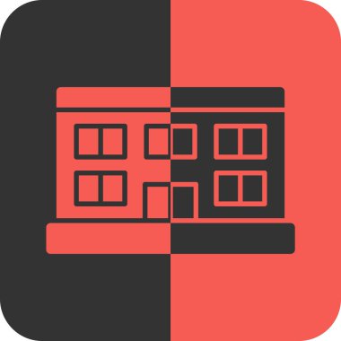 Bina simgesini, vektör çizim. Düz tasarım stili