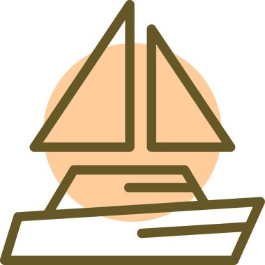 tekne ikonu vektör illüstrasyonu