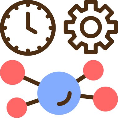 Saat web simgesi, basit vektör illüstrasyonu