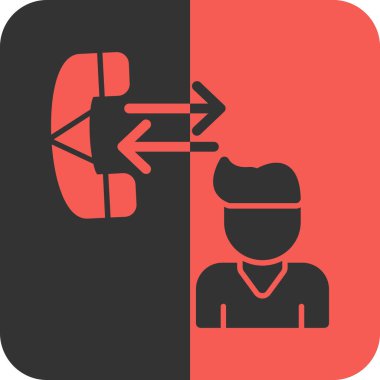 Doktor vektör ikonu. bicolor düz sembol, kırmızı ve gri renkler, yuvarlak açılar, beyaz arkaplan.