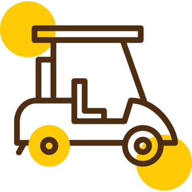 Golf arabası ikon vektör illüstrasyonu