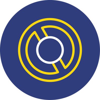 Dairesel düğme simgesinin vektör illüstrasyonu