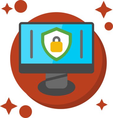 bilgisayar güvenlik simgesi vektör illüstrasyon grafik tasarımı