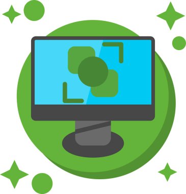 bilgisayar masaüstü pc simgesi düz biçimli