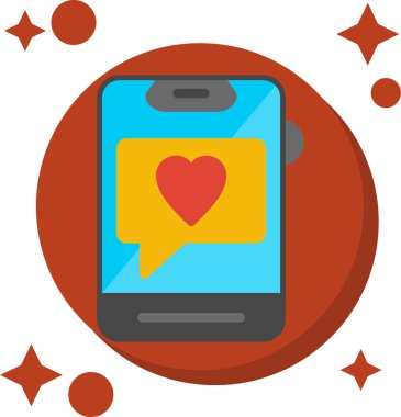 Konuşma balonu vektör simgesi tasarımlı akıllı telefonu sevmek