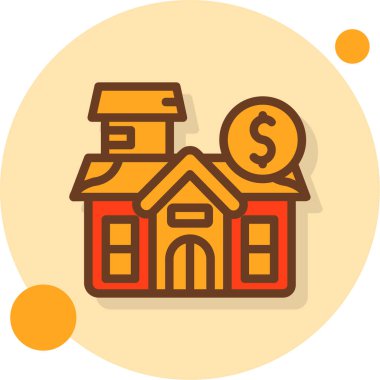 Gayrimenkul. Web simgesi basit illüstrasyon