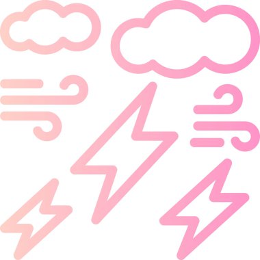 Bulut ve şimşeğin vektör çizimi