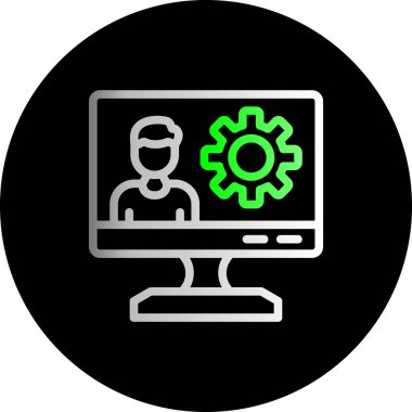 Bilgisayar monitör simgesini, basit vektör çizim