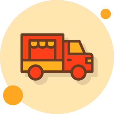 dağıtım kamyonu vektör simgesi