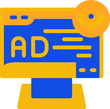 reklam reklam pazarlama simgesi doldurulmuş ana hatları biçiminde