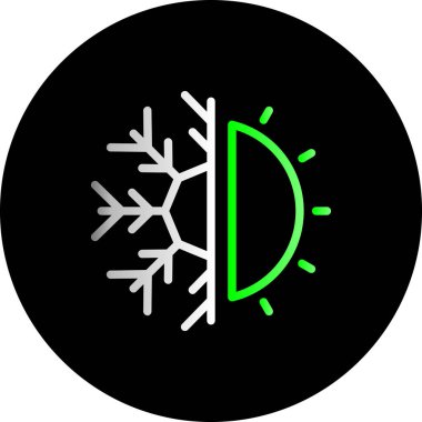 Kar Tanesi ve Noel ağacı simgesi, vektör illüstrasyonu