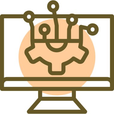 Basit vektör simgesi, monitör illüstrasyonu