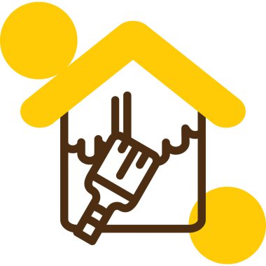 Ev simgesi olan bir elin vektör illüstrasyonu