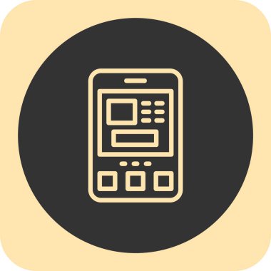 Moda biçimi izole edilmiş arka planda cep telefonu simgesi