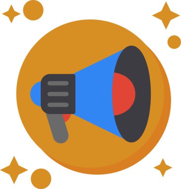 megafon ikonu. Basit vektör illüstrasyonu