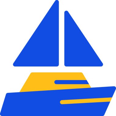 yelkenli yat ikonu düz stil